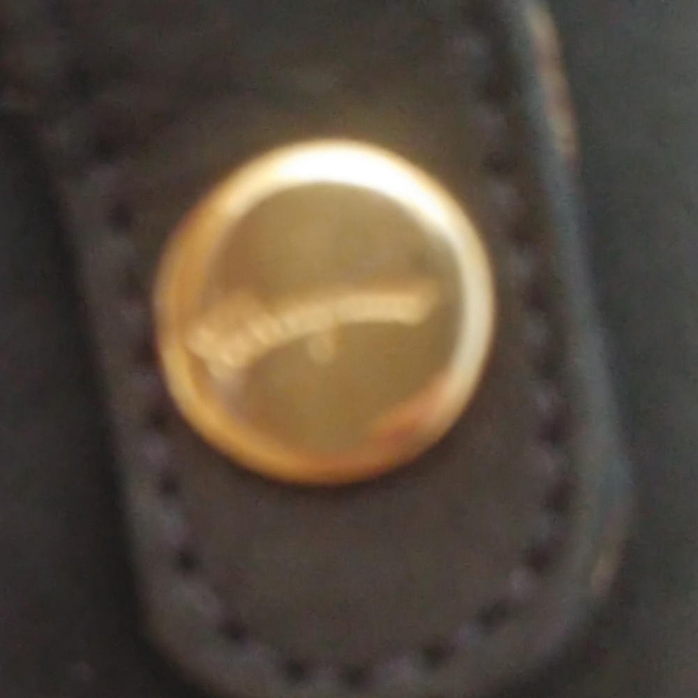 Ferragamo Black Suede Bag with Gold Accents - Picture 7 of 15